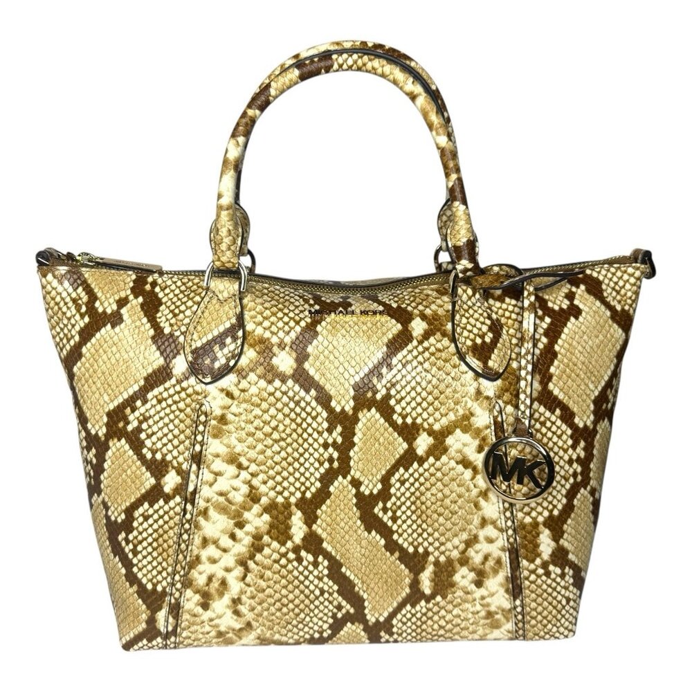 Michael Kors Lenox Large Python Embossed Leather … - image 2